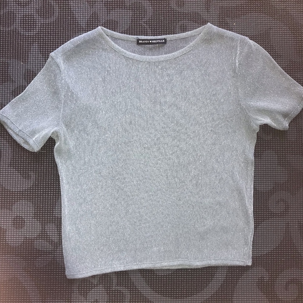 Brandy Melville Sparkly Sheer Shirt